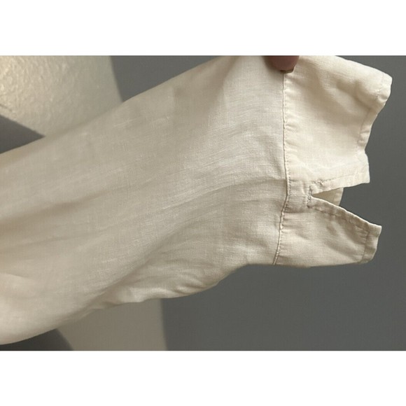 Soft Surroundings Womens L Hidden Button Blouse Cotton Popover Tunic Side Slits - Picture 7 of 8